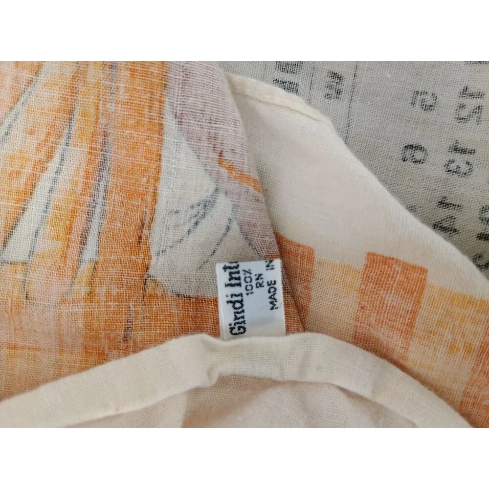 Vintage 1978 Bread Basket Calendar Tea Towel 100% Cotton Gindi International Ora